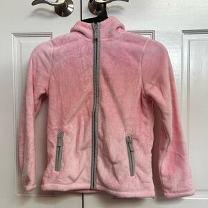 Lands' End Softest Pink Fleece Hooded Jacket - Girl’s Size 10/12